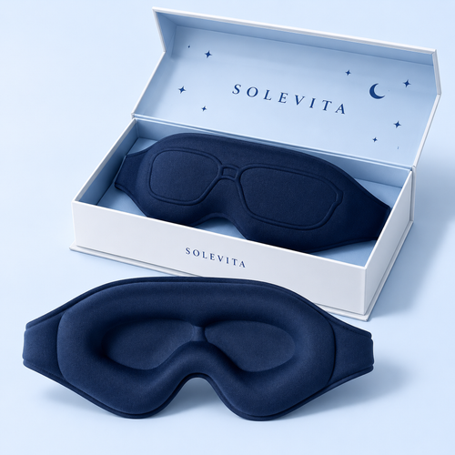 Mascherina per dormire 3D Solevita con cofanetto