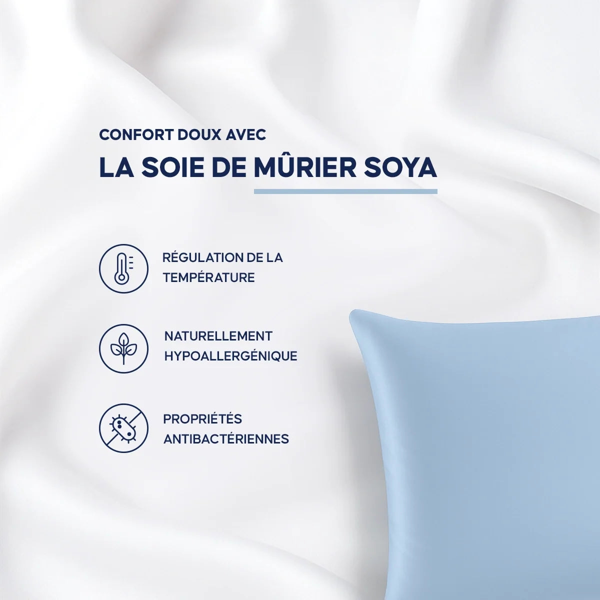 Funda de Almohada de Seda Natural Solevita